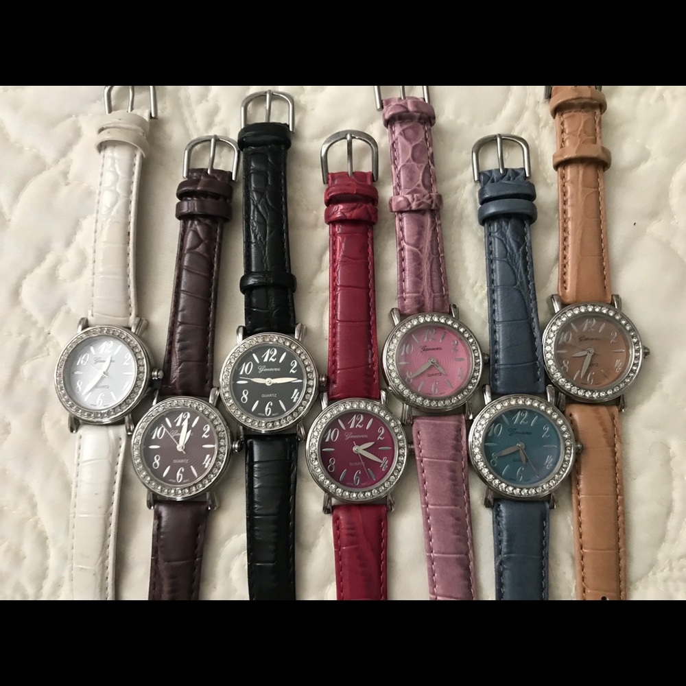 ✴️ 7 Geneva watches w/Leather Bands ✴️ ✴️ Bonus Sale! See below